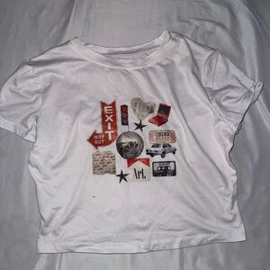 White Graphic T-Shirt with Vintage Print